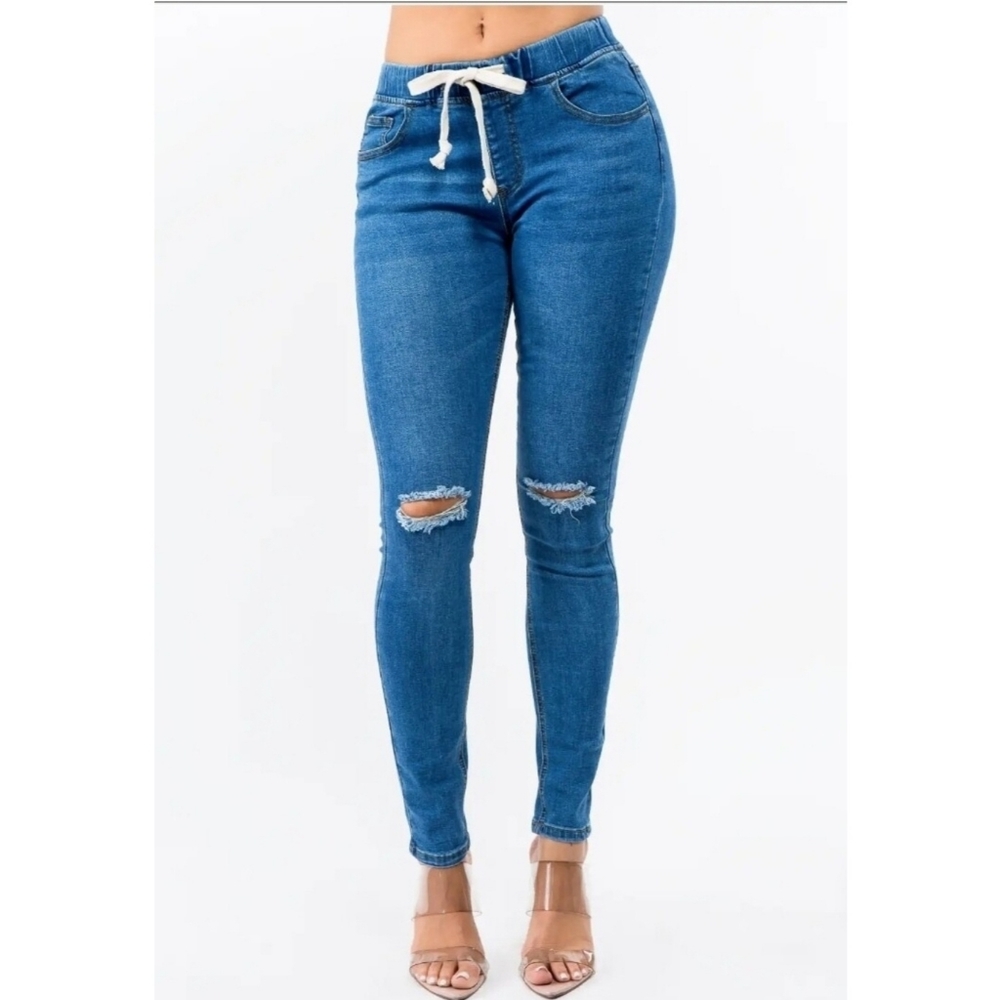 Destroyed Denim Joggers